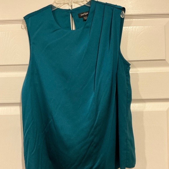 Teal Sleeveless Silk Top-Lord&Taylor Size L - Picture 1 of 7